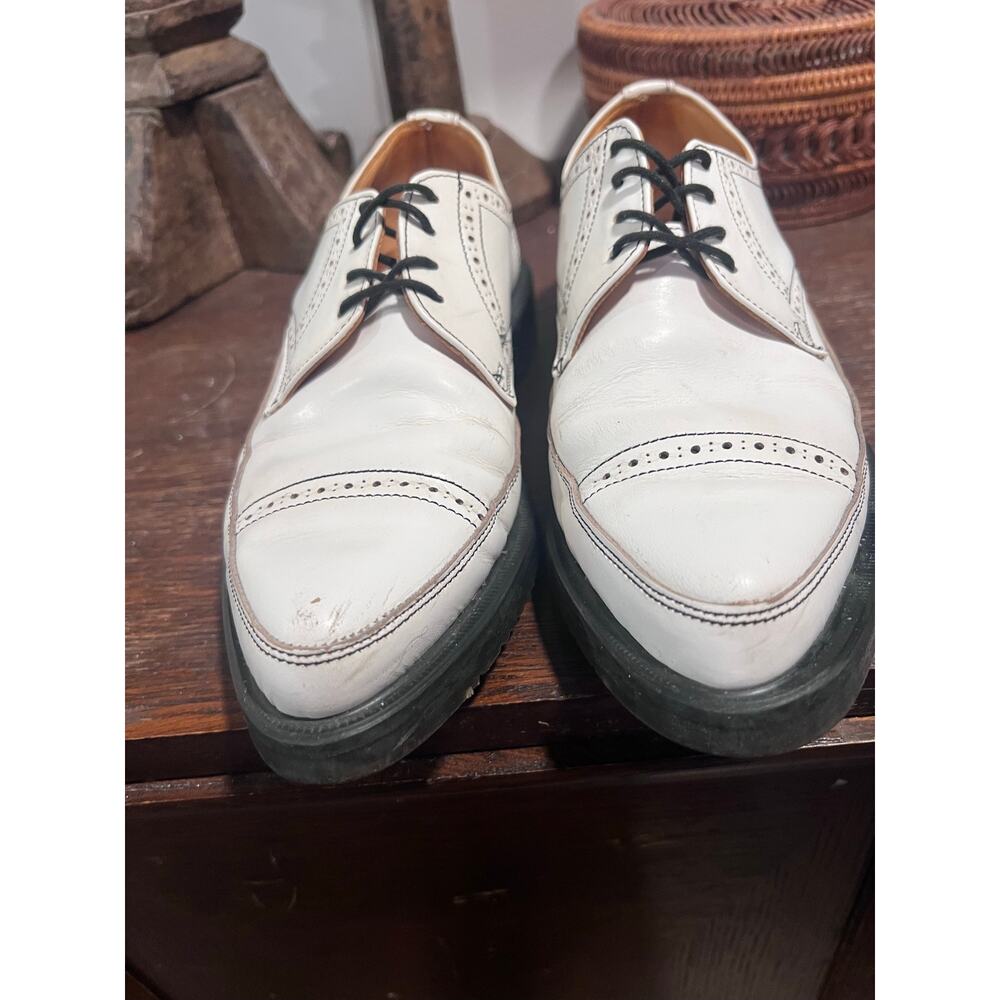 Yohji Yamamoto x George Cox White Leather Brogue Derby Shoes Made in England 8.5 - Picture 5 of 11